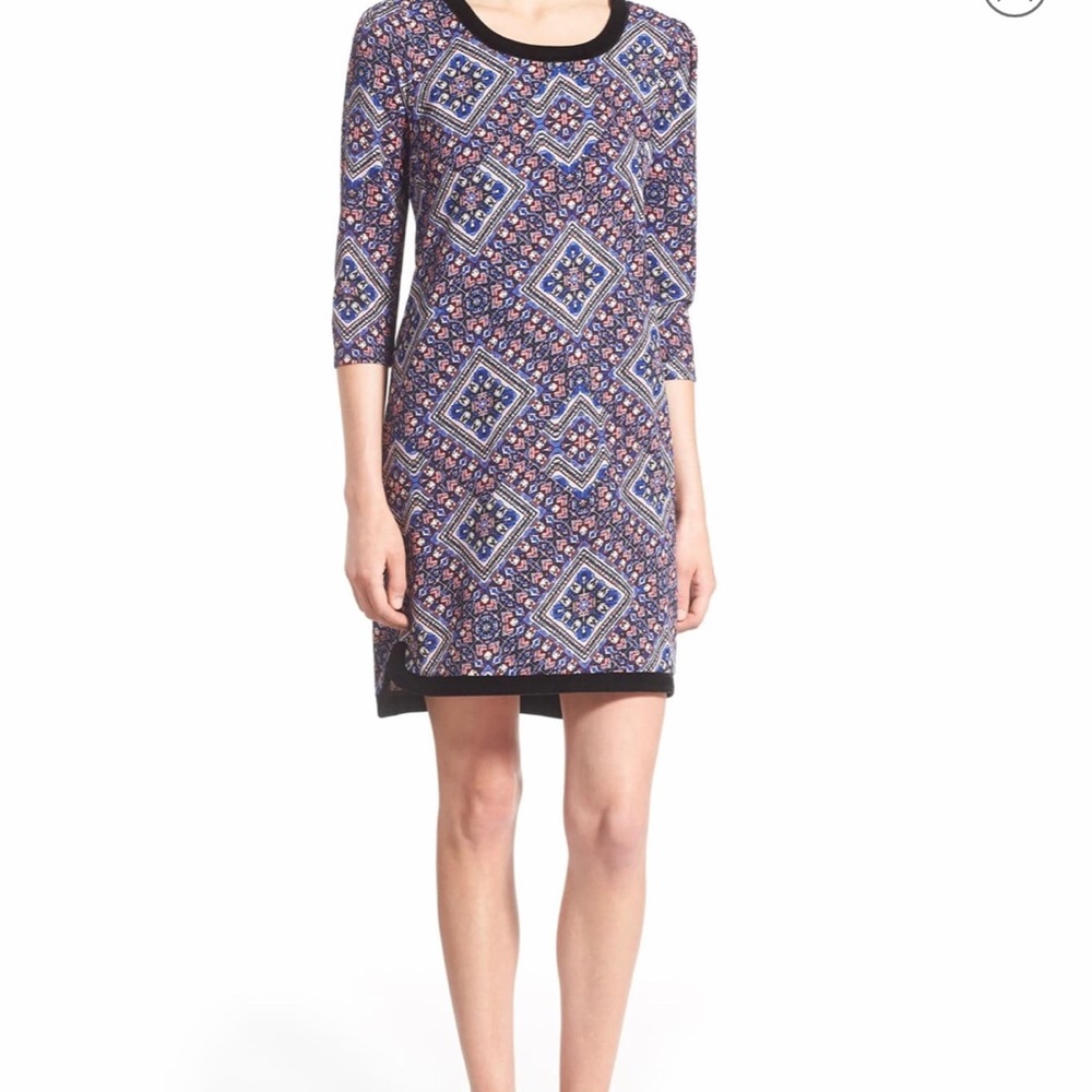 Love, Fire velvet trim shift dress